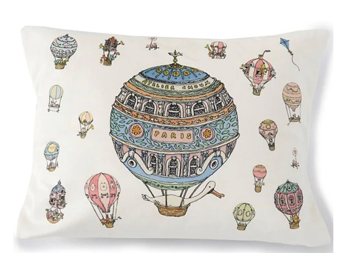 Atelier Choux Velvet Blue Hot Air Balloon Pillow