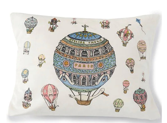 Atelier Choux Velvet Blue Hot Air Balloon Pillow