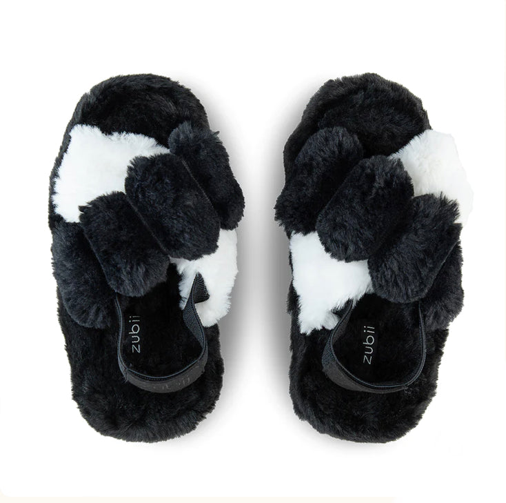 Criss Cross Fur Slippers