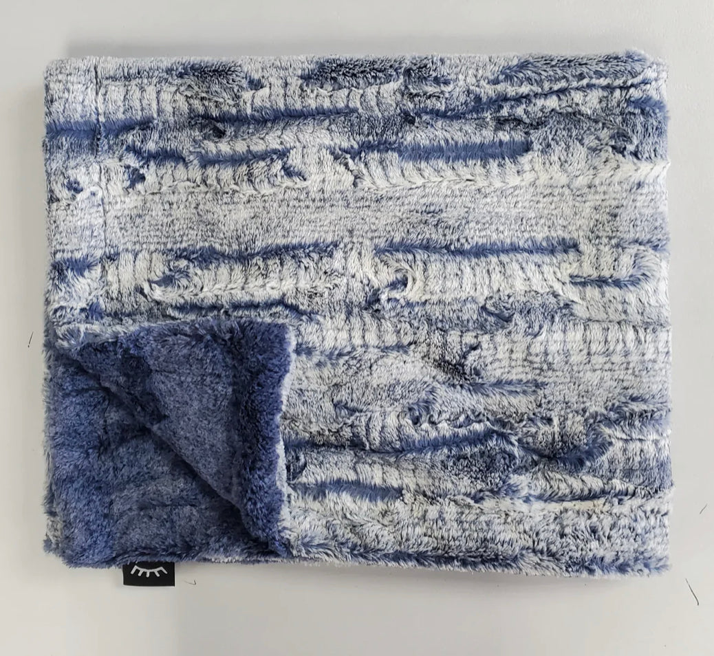 Wave Boa Navy Minky Blanket