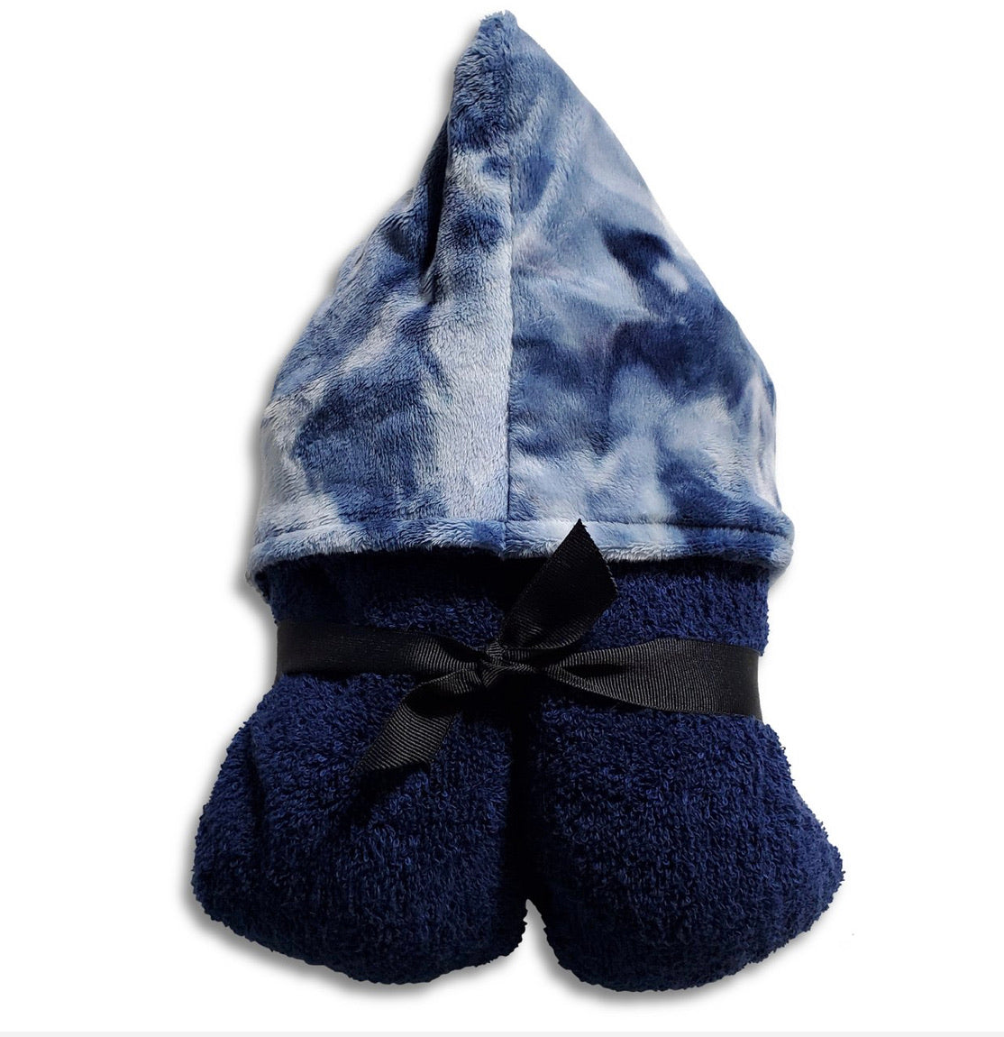 Navy Tie Dye Hooded Towel